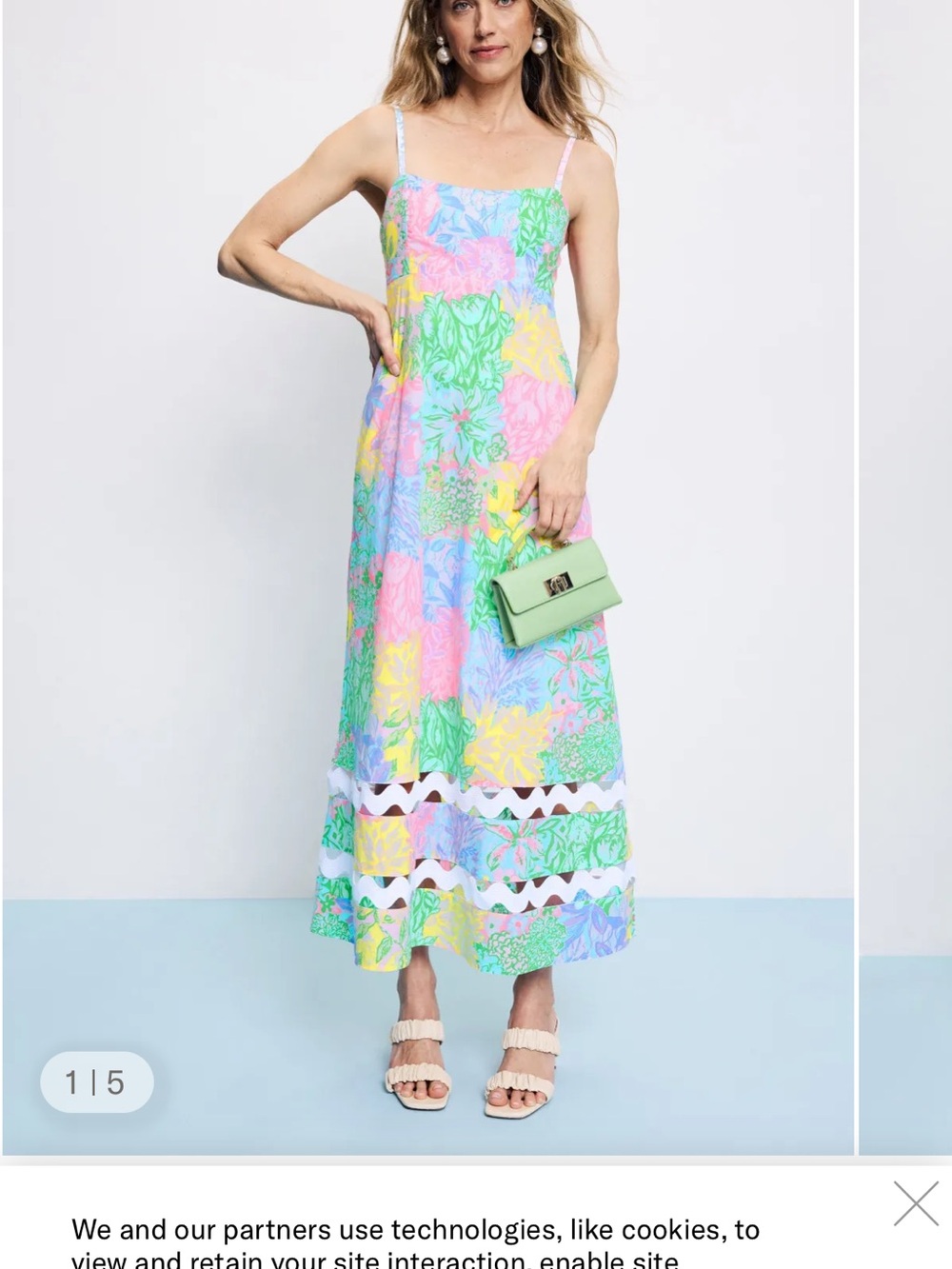 Lilly Pulitzer Pastel Floral Maxi Dress in Green, Pink, Blue, Yellow
